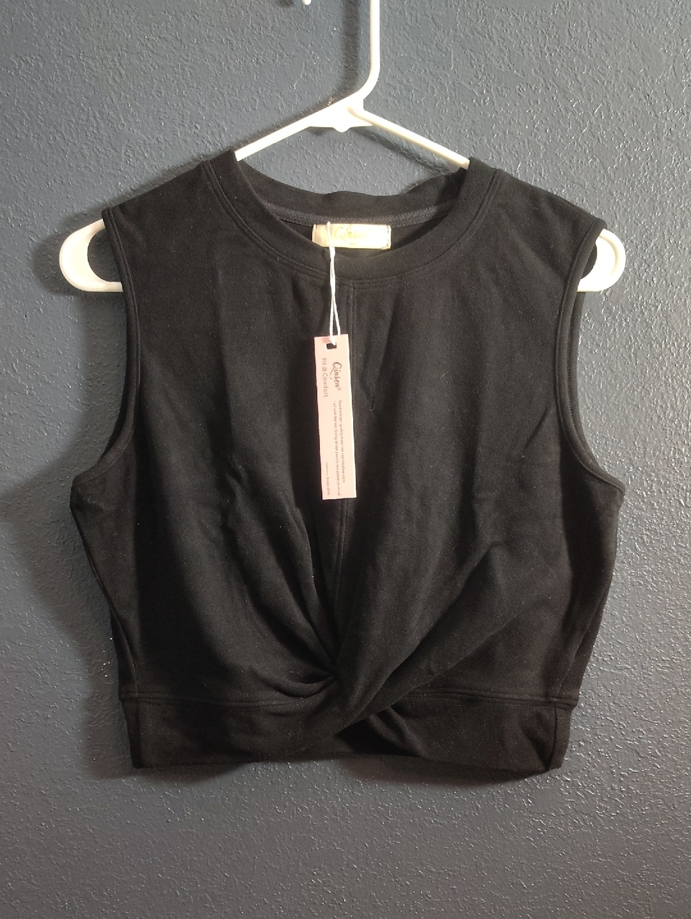 Top And Short Set Black Athletic Felt Soft Leisure Or Active